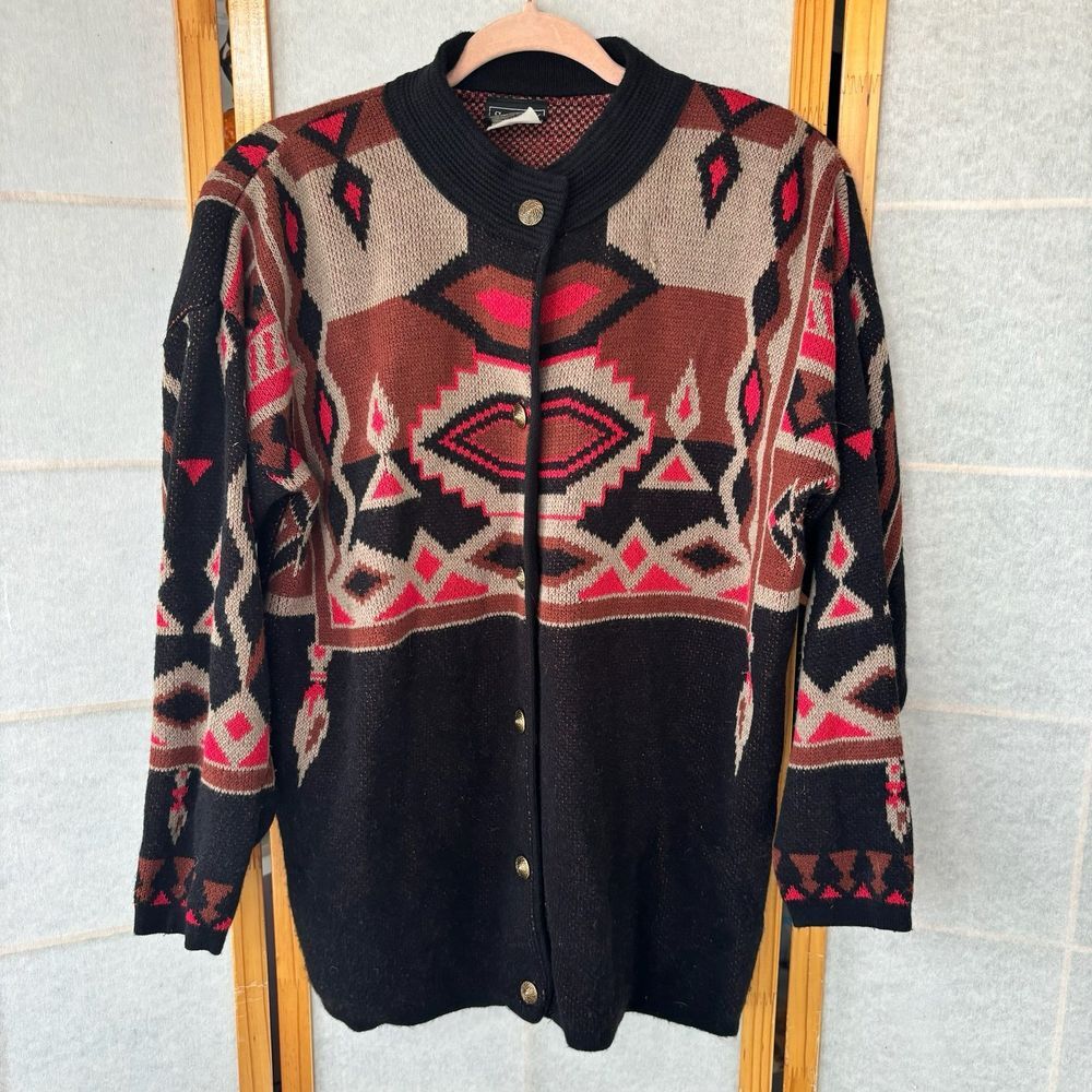 Vintage Southern Lady Women's Sz‎ Small Aztec Southwestern Print Cardigan